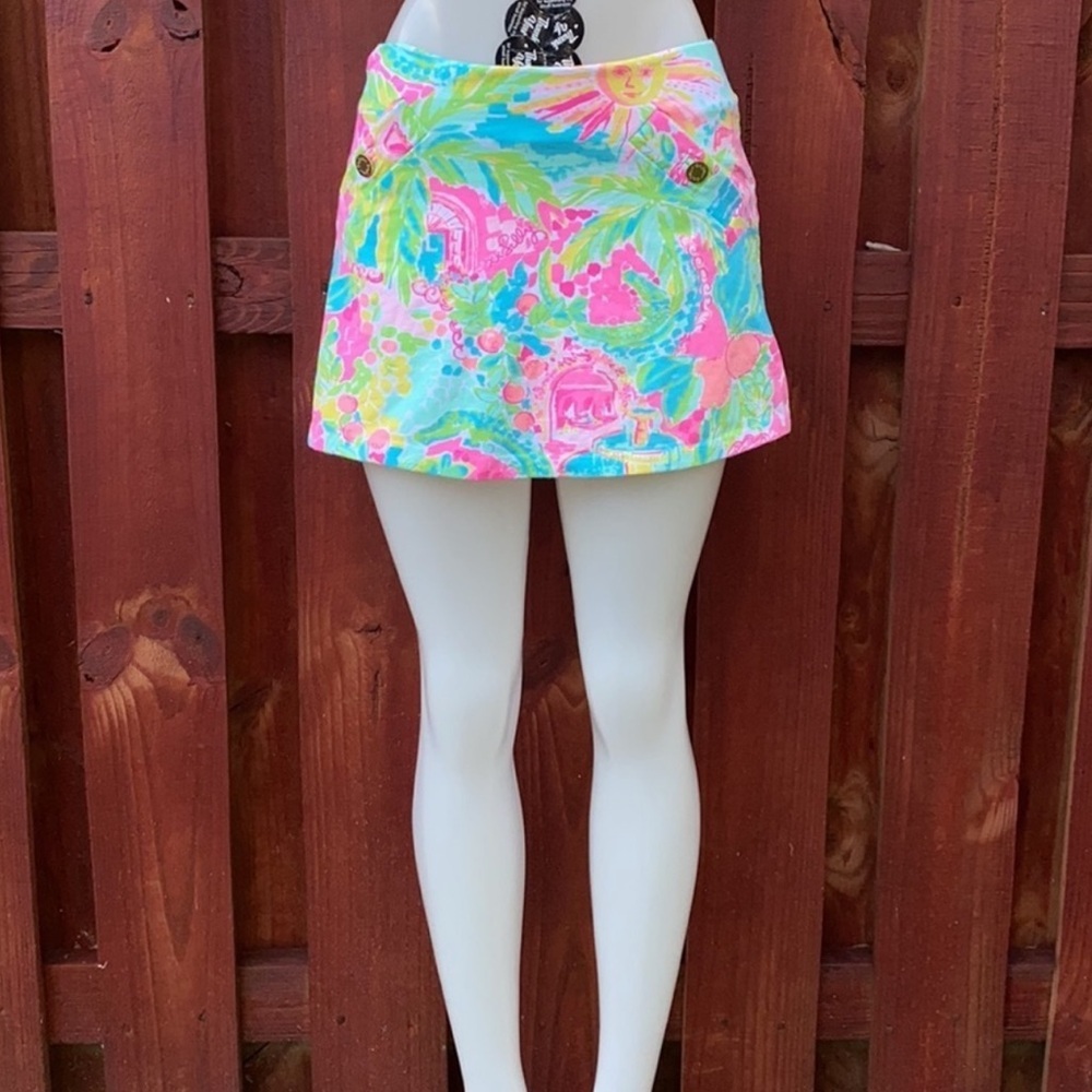 Lilly Pulitzer Colorful Floral Skort Size XXS